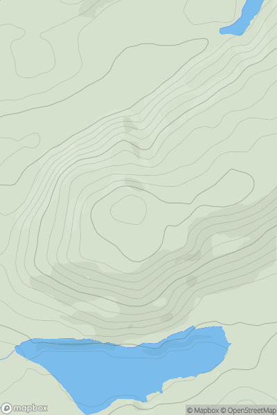 Thumbnail image for A' Chruach [Oban to Loch Fyne] [NR950964] showing contour plot for surrounding peak